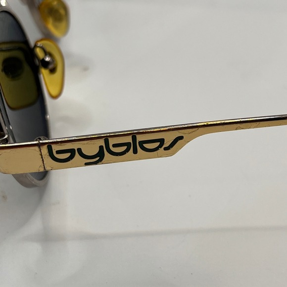 Byblos 570-S Oval Sunglasses Gold Tone Metal Green Lenses Made in Italy Small - Picture 5 of 16